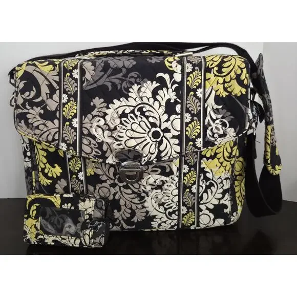 Vera Bradley Retired Baroque Design Laptop Bag Messenger & Wallet