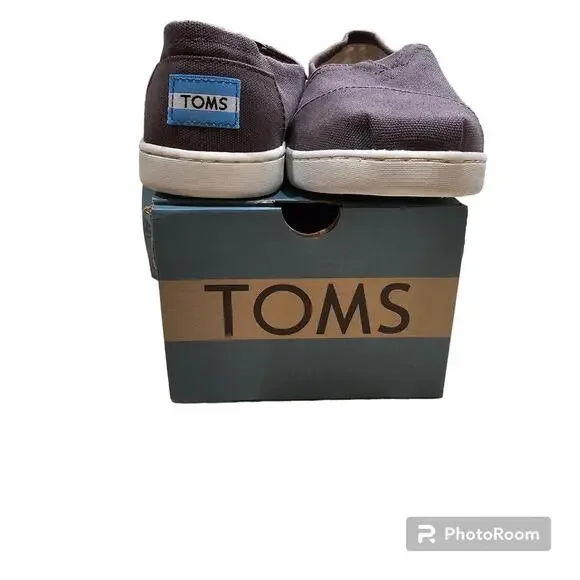 Toms Youth Classic Ash Canvas (Gray) Slip-On Kids Size 5 NIB