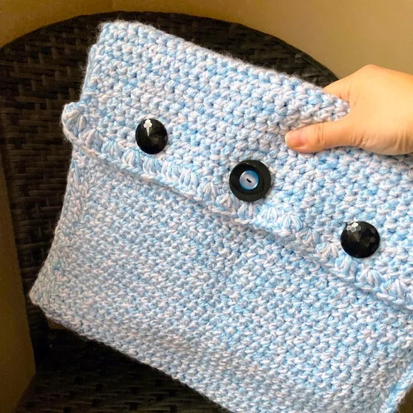 NWOT Handmade Hand Knit crochet laptop sleeve bag