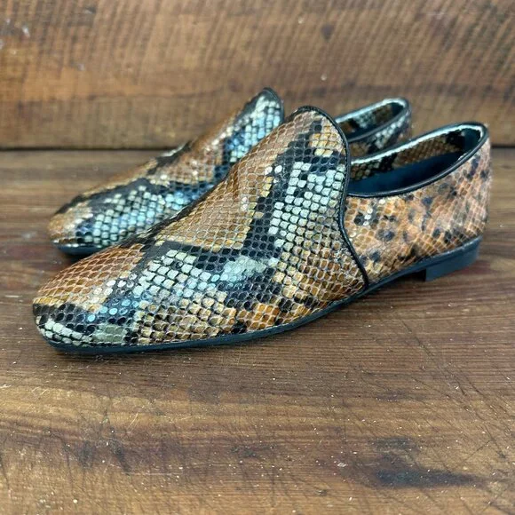 Aquatalia Revy Snake Embossed Weatherproof Loafer 7.5