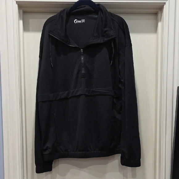 ZYIA Women's Black Lightweight Quarter-Zip Shirt‎ Jacket