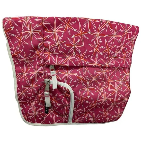 Jansport Messenger Bag Pink Canvas Floral Daisies Laptop Adjustable Strap Pocket