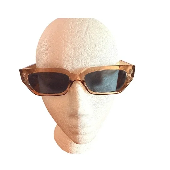 Cotton On Razor Sunglasses Amber Translucent Rectangular‎ Slim Frame Women
