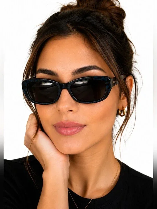 Max & Co Blue Tortoise Rectangular Sunglasses Designer Eyewear