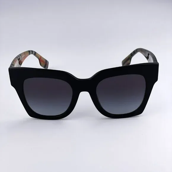Burberry BE4364 KITTY 39428G Sunglasses Black Gray Square Unisex
