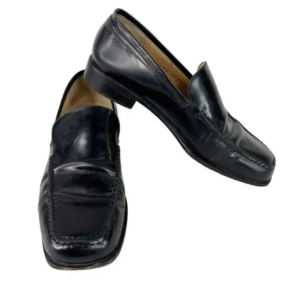 Gucci Womens Loafers Shoes Patent Leather Black 6B 100 0430