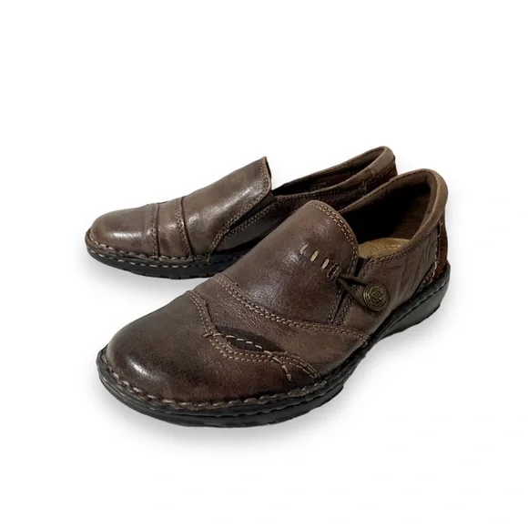 EARTH Spirit Gelron 2000 Brown Leather Losfer Slip On Women’s Shoes. Size 6
