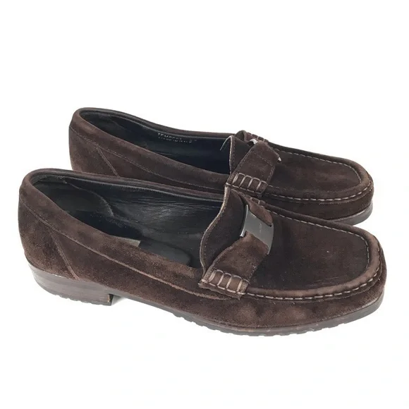 Bally Brown Suede Loafers Size 37