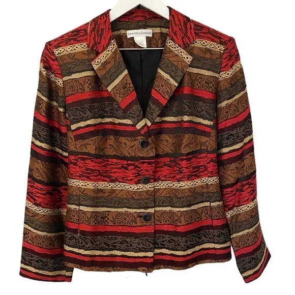 Vintage Draper’s & Damon’s Womens Boho Western Button Front Blazer Size 14