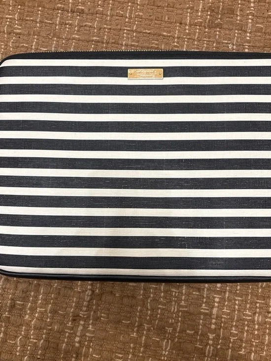 kate spade Black and White Striped Sleeve with Gold Plate
