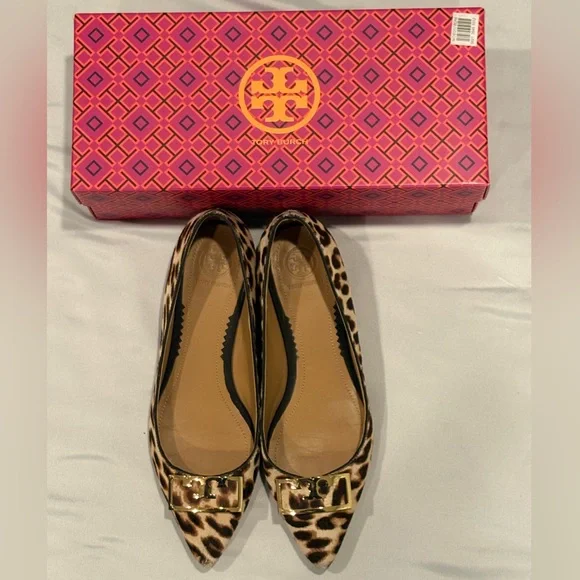 Tory Burch Gigi 20 MM Leopard Pointed Toe - Size 7