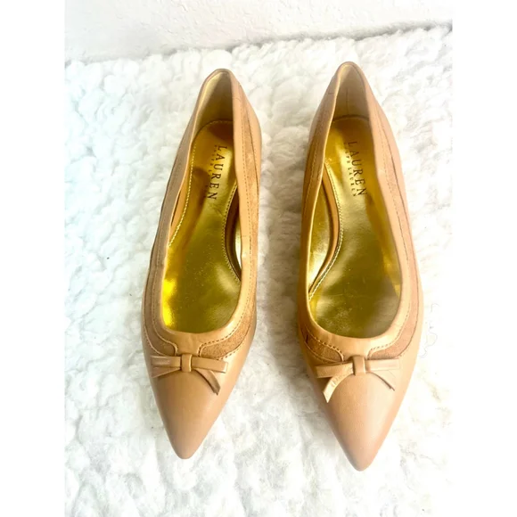 Lauren Ralph Lauren Tan Suede Leather Slip on Flats Women Size 5.5B