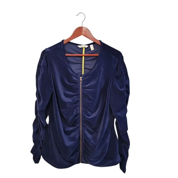Susan Lucci Designer Athletic Navy Ruched Velvet Womens‎ Size XL Workout