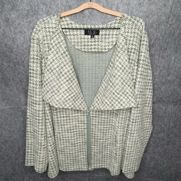 NWT Mo-Ka by Santa‎ Fe Apparel Lurex Tweed Cotton Blend Jacket- Sz 3X