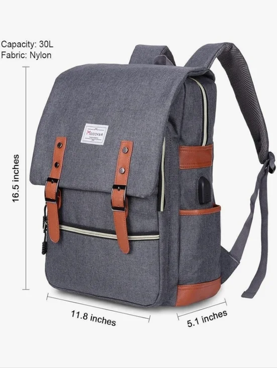 Eco-Friendly Laptop Backpack for Women Men,Travel Backpacks with USB