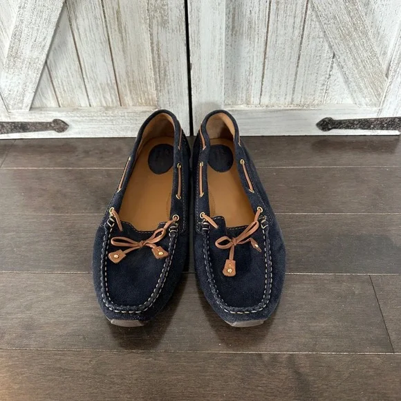 Clarks Artisan Dunbar Cruiser Suede Loafer Nautical Preppy Casual Navy 9.5