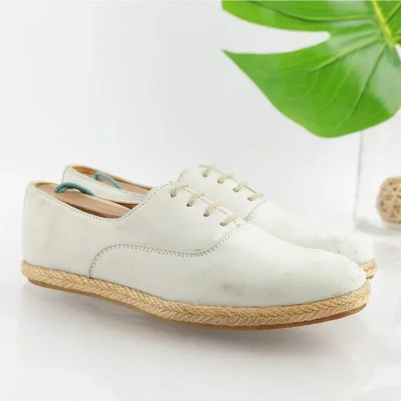 Rachel Comey Womens Oxford Shoes Size 6 White Nubuck Lace Up Espadrille Sneakers