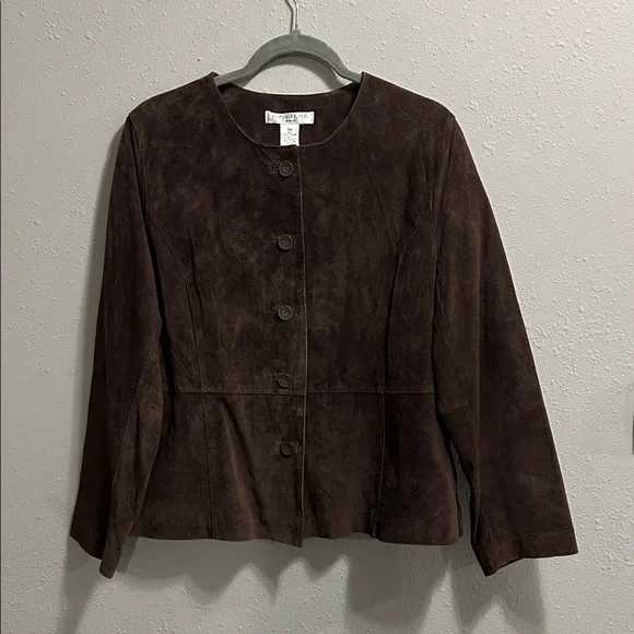 Vintage Pursuits Ltd Suede Leather Jacket Brown‎ 16W