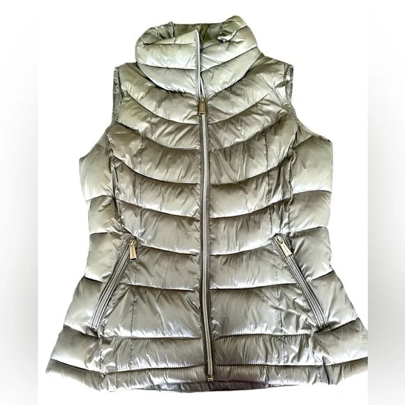 Calvin Klein Performance Puffer Vest - Womens Size Small - Light Bronze
