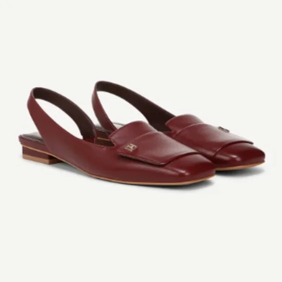 NEW Franco Sarto Women's Teagan Berry Red Leather Slingback Flats Size 9