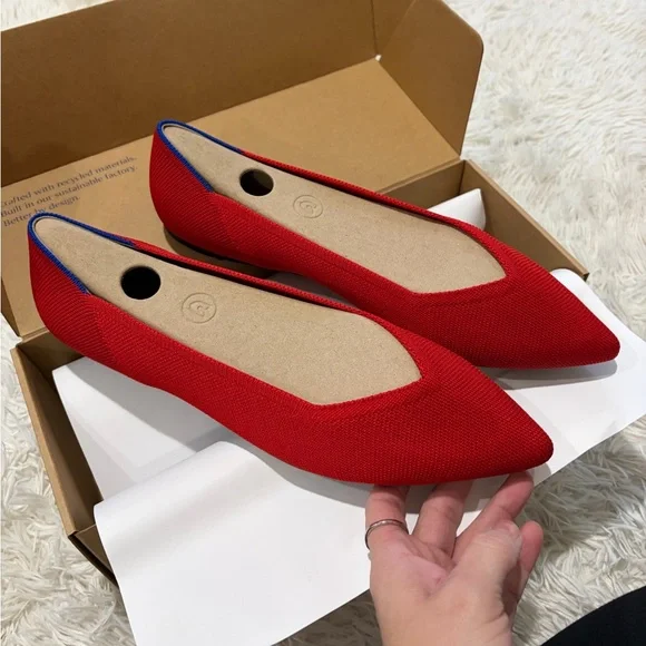 Rothy's The Point - Size 11.5 - NIB - Bright Red color