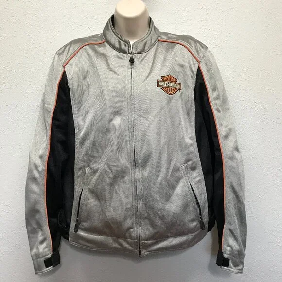 Harley-Davidson Mesh Padded Riding Jacket Womens Plus‎ 1W (18-20) Gray Black