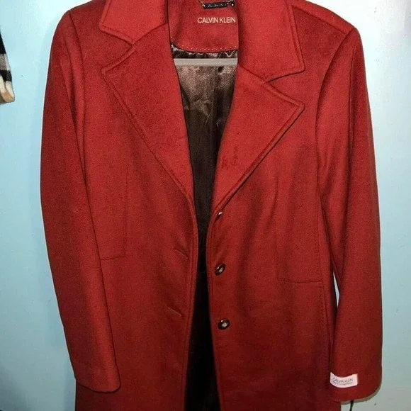 Calvin Klein Winter Long‎ Coat - Orange - Size 8
