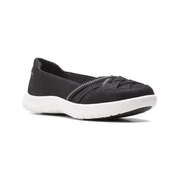 Clark’s‎ Cloudsteppers Adella Poppy Shoes NEW Size 9.5 N Black Flats Comfort