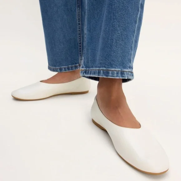 Everlane The Day Glove White Leather Flats size 11