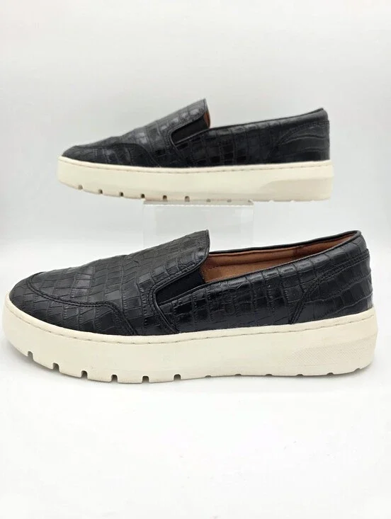 Vionic Dinora Croc Slip On Platform Sneakers Black Womens 8.5