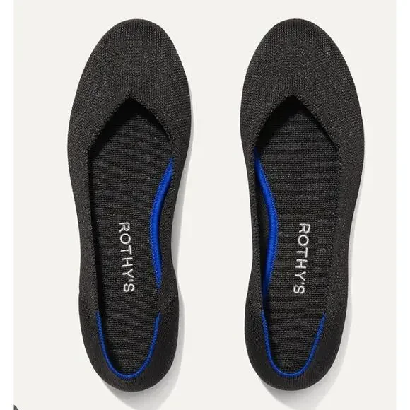 Rothy's The Flat Women's Slip-On Shoes,Black Classic Flats 8.5