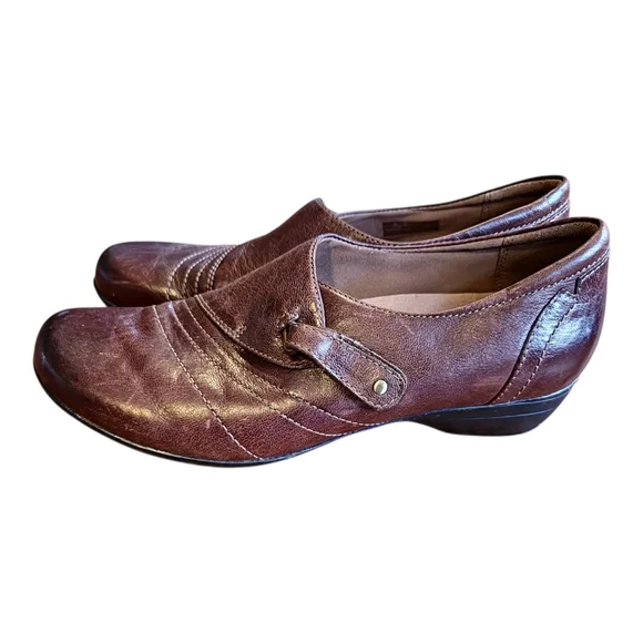 Dansko Brown Franny leather loafers.‎ Size 39 8.5 9 Slip On Comfort Office