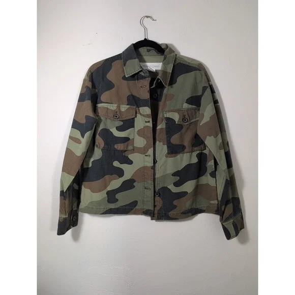 Treasure & Bone Camo Military‎ Women's Jacket Size S Brown Chestnut.