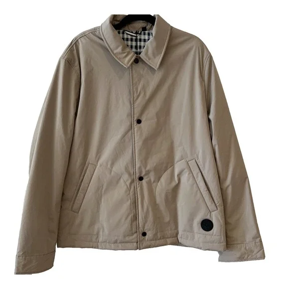 NWT Ted Baker Men's Talacre Wadded Coach Jacket Size 5 (XL) Beige $295 Retail