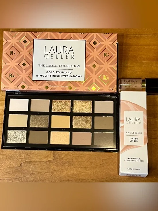 NEW Laura Geller Bundle: Gold Standard Eyeshadow Palette & Tinted Lip Oil