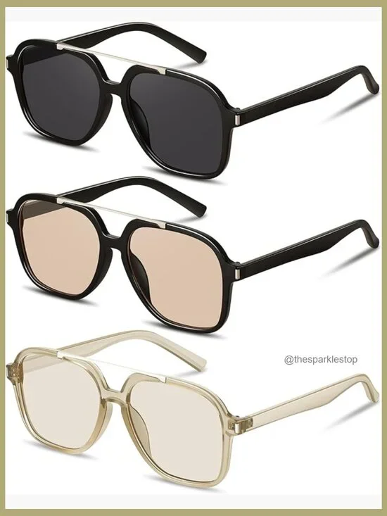 Retro Aviator Sunglasses Plastic Frames UV Protection
