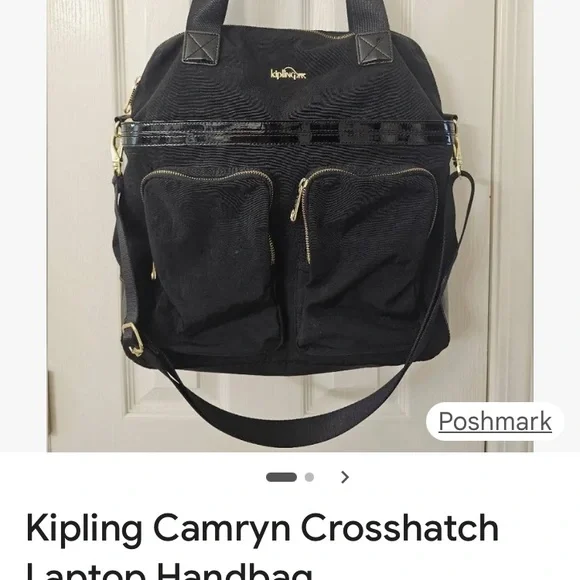 New!! Kipling Black Laptop Tote with Dual Front Pockets!! 🥰