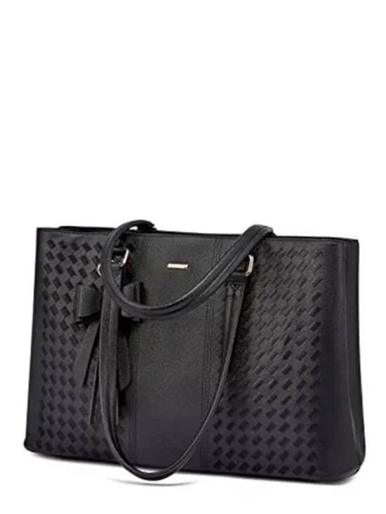 Women's Laptop Tote Bag Waterproof PU Leather, 15.6 Inch