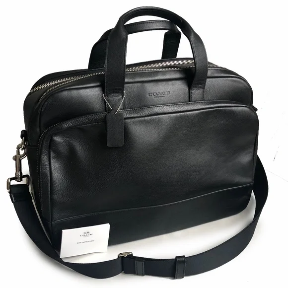Coach Bag Hamilton Commuter Bag Messenger Brief Black Leather Style #F72224 NWOT