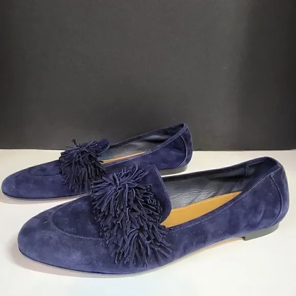 Aquazurra Firenze Navy Blue Suede Shoes