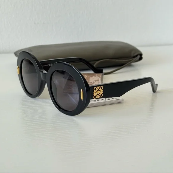 New! Loewe Black Round Sunglasses LW40146I 01A, Authentic