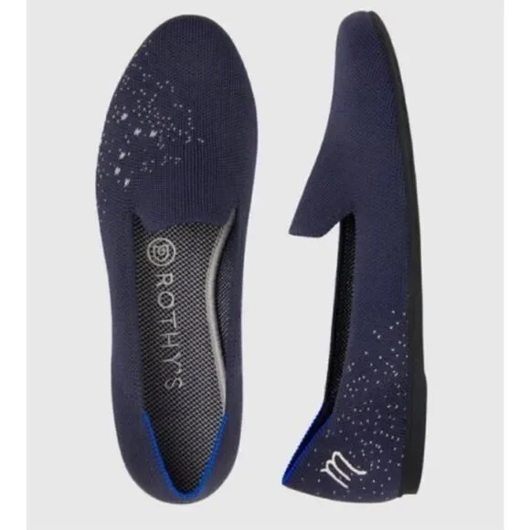 Rothy's Zodiac‎ Scorpio Loafers Retired Slip On Washable Flat Navy Blue Size 12