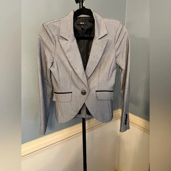 BCX Women's Classic Gray‎ Blazer one button