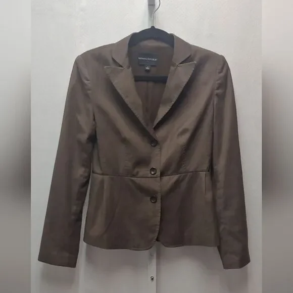 Banana Republic Fitted Blazer Sz 2 Brown