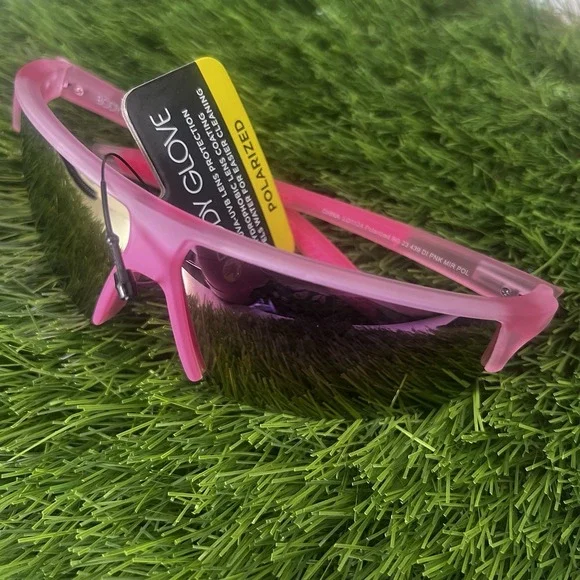 New Pink Body Glove Sunglasses Wrap Polarized Mirror 100% UVA-UVB Wavecrest NWT