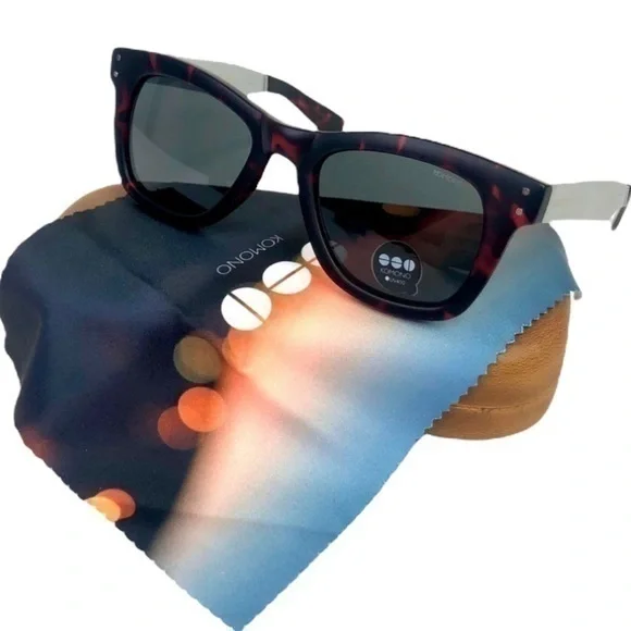 KOMONO Allen Tortoise Silver Sunglasses (NEW) Red