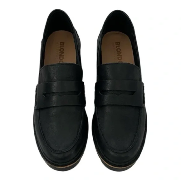 ♥️Blondo ♥️Waterproof Ladies Black leather loafers, Size (8.5)
