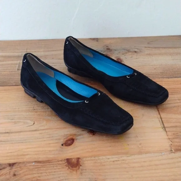 Amalfi Black Suede Slip On Shoes Made in Italy Size 6.5
