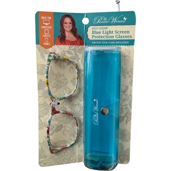 The Pioneer Woman Breezy Blossom Blue Light Screen Protection Glasses‎ with Case