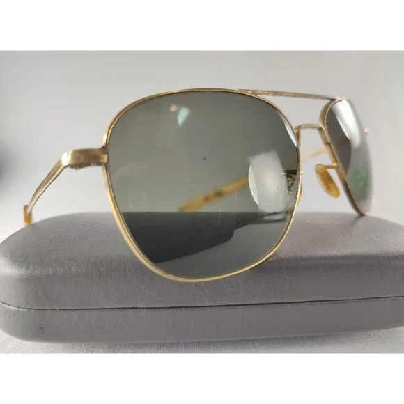 Vintage Randolph Engineering USA HGU-4/P Aviator Sunglasses Gold 52mm 5 1/2